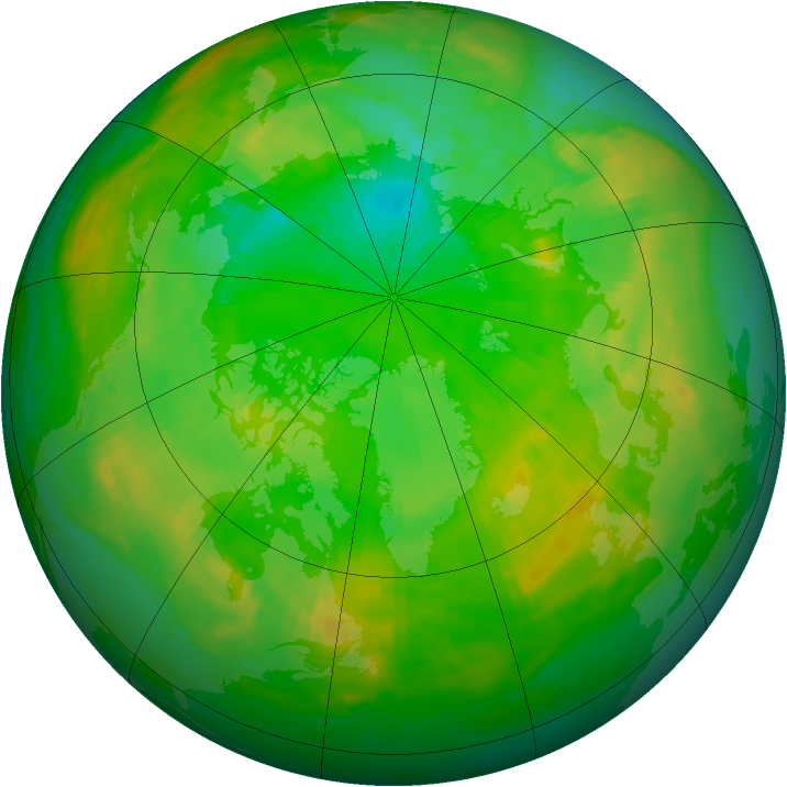 Arctic ozone map for 19 July 1980